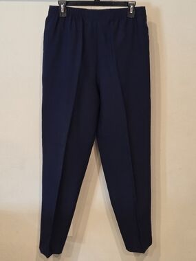 Alia Navy Elastic-Waist Dress Pants for Men
